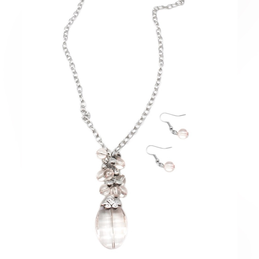 PAPARAZZI "THE SORCERERS STONE - PINK" NECKLACE WITH MATCHING EARRINGS - NWT